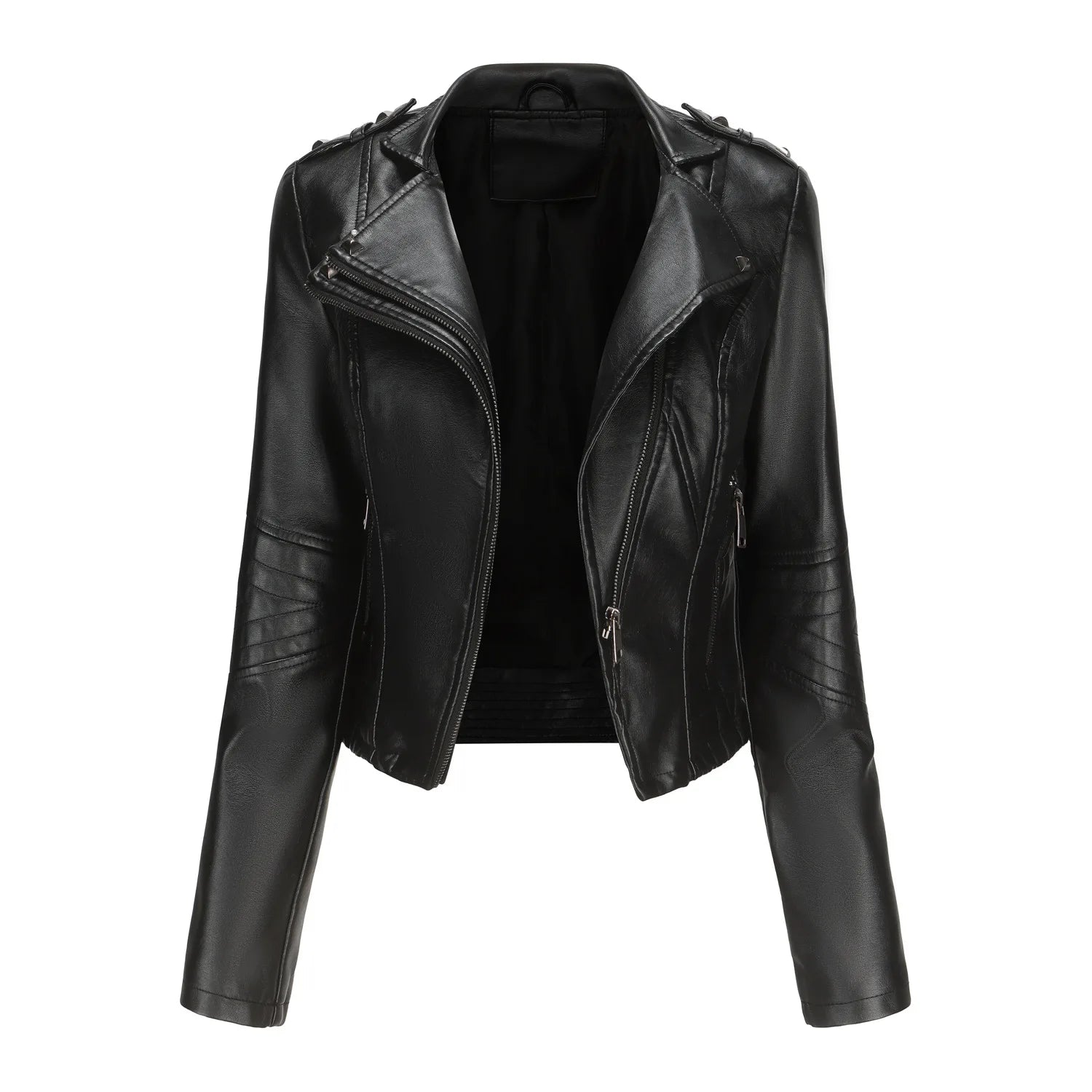 Leather coat spring women leather jacket slim motorcycle clothing Zipper fashion jackets and coats black high-quality clothing