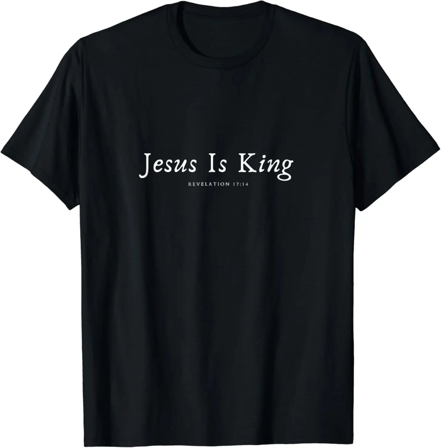 Christian Jesus Is King Design Crown T-Shirt Street Casual Couple Clothes T Shirts for Men Camisetas