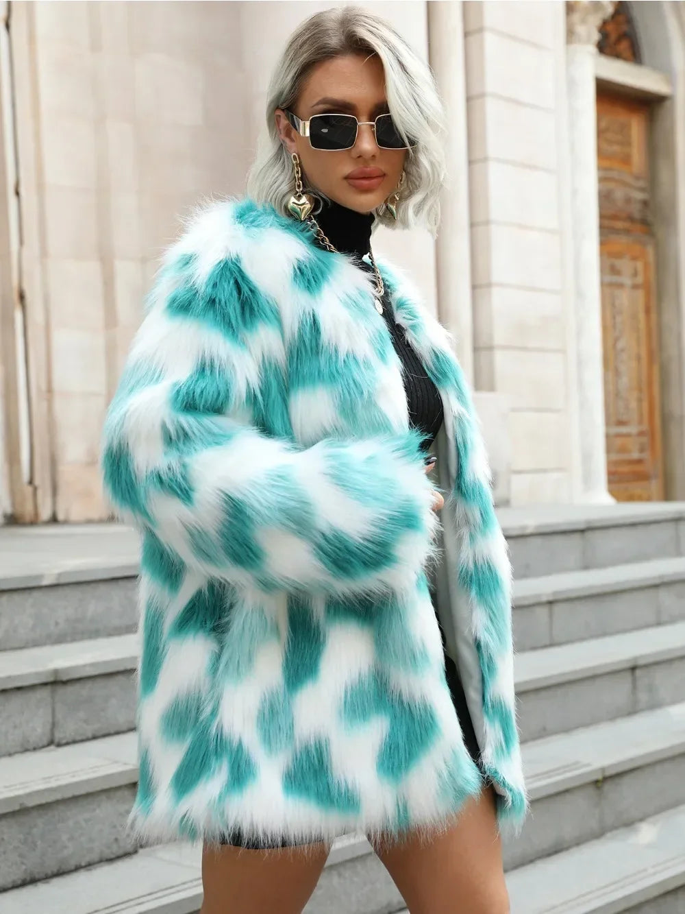 Women's Warm Faux Fox Fur Coat Winter Leisure Jacket Fur Coat Windbreaker Women Thick Fluffy Luxury Bontjas Outerwear 2023