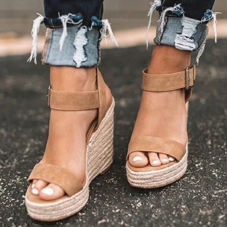 Women Leisure Wedges Heeled Wedge heel serpentine sandals Summer New Sandals Party Platform High Heels Shoes sandalias mujer