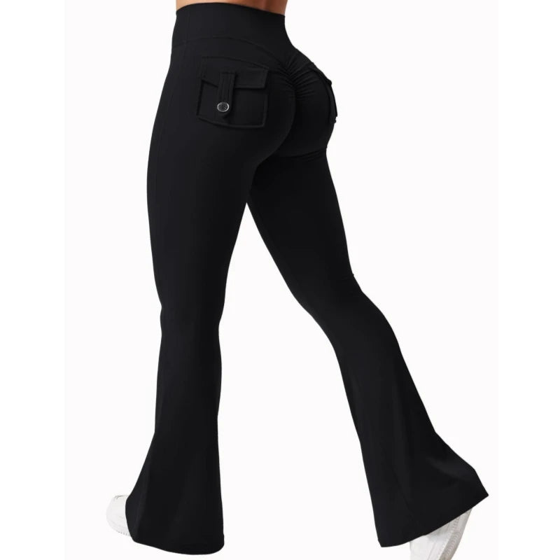 Newest Women Wide Leg High Stretch Yoga Leggings Naked Feeling Compression Fitness Workwear with pockets Yoga Pant 