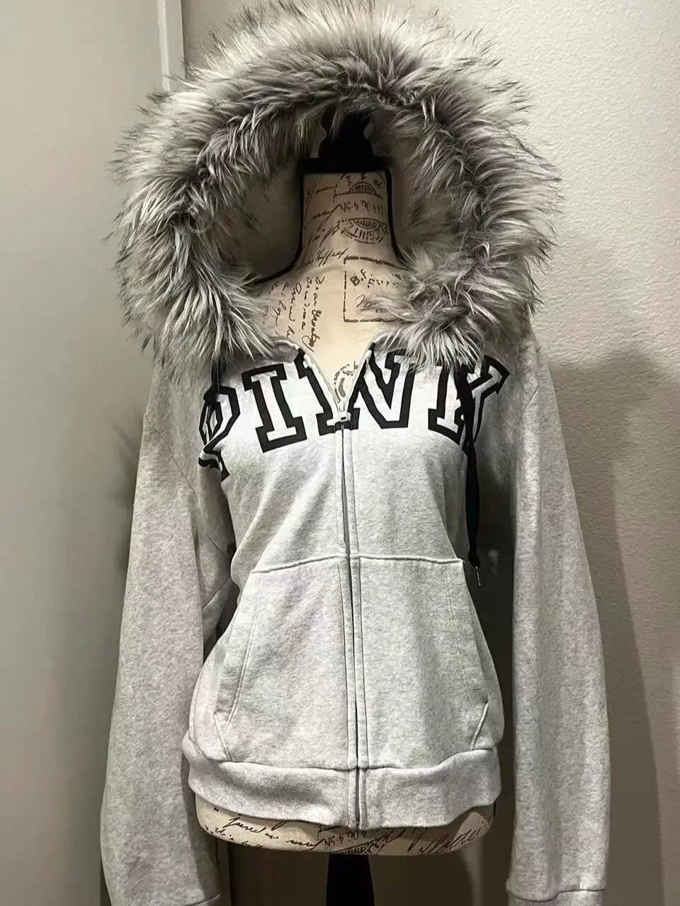 Y2K women's new plush hooded jacket for women's casual and comfortable thickened solid color street daily cardigan top