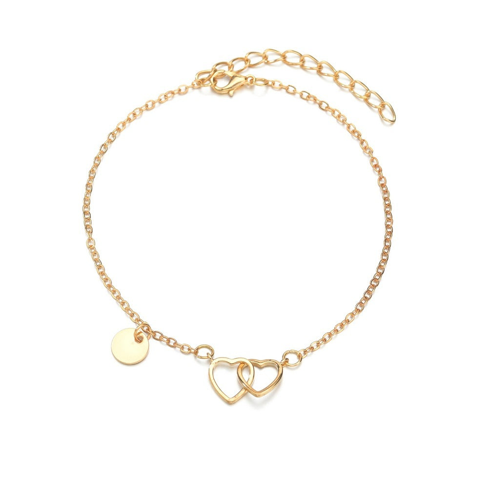European And American Simple Copper Parts Love Anklet For Women