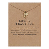 Paper Card Animal Necklace Series Pearl Balance Beam Hummingbird Necklace For Women