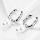 Women's Fashion Imitation Pearl U-shaped Hollow Stud Earrings