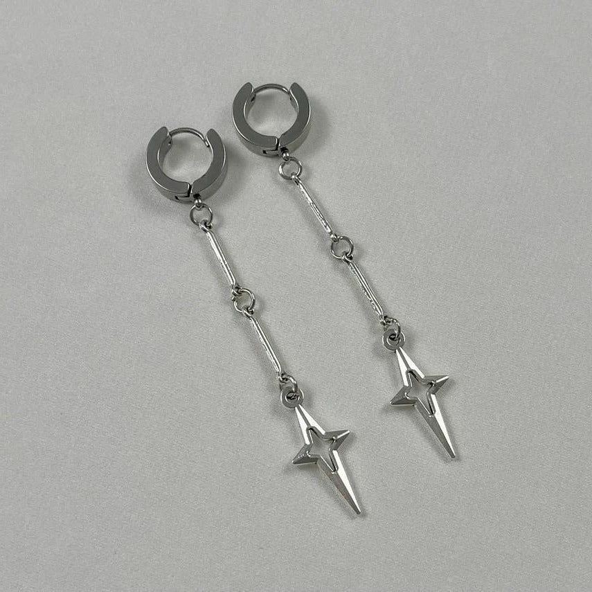 Classic Silver Star Earrings Jewelry