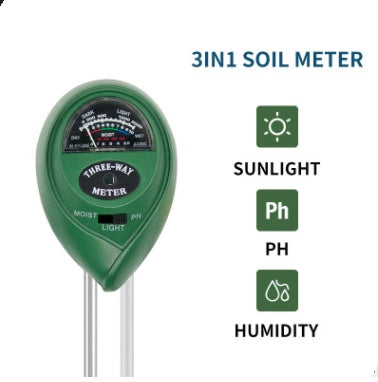 3 in 1 Soil Water Moisture PH Meter Acidity Humidity Sunlight Light PH Test Garden Plants Flowers Moist Tester