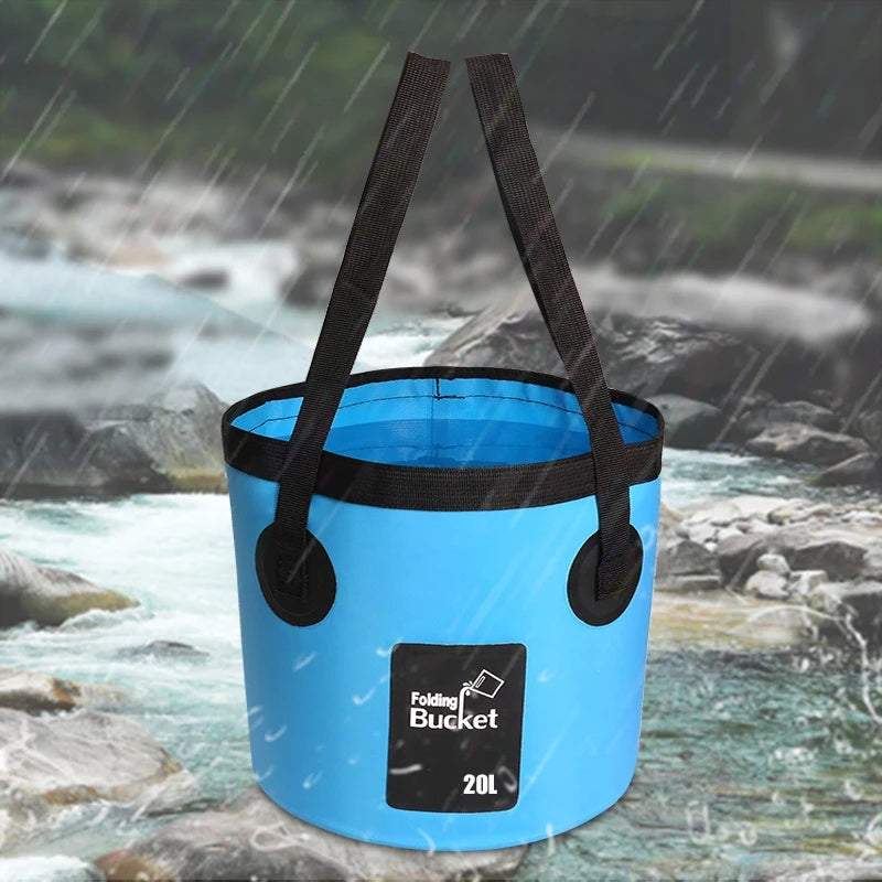 Portable Travel Bag Fishing Bucket Folding Bucket Bag Outdoor Convenient Travel Car Wash Bucket Outdoor Waterproof Bag