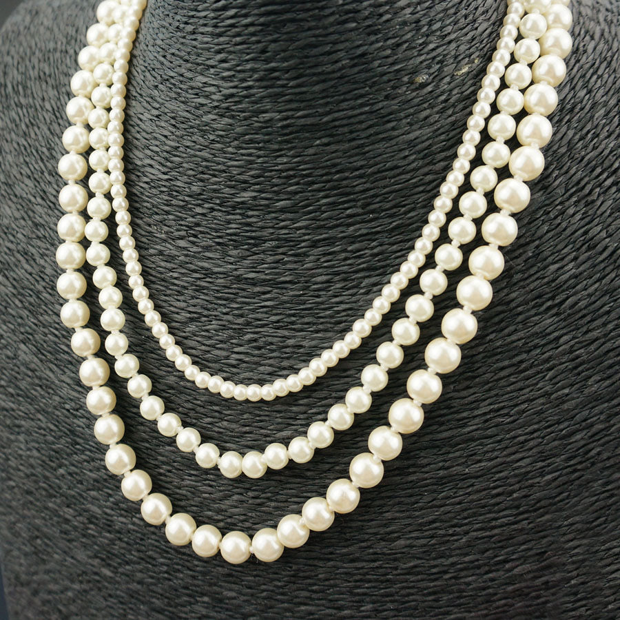 Fashion Multi-layer Glass Pearl Choker Simple Temperament