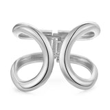 Women's Hollow Arc Double Ring Open-ended Bracelet