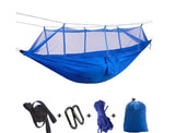 Outdoor Parachute Cloth Hammock Couble with Mosquito Net Light Portable Army Green Insect-proof Camping Aerial Tent