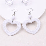 Candy-colored Earrings Hollow-out Woven Love Acrylic Earrings