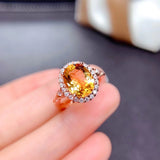 Colored Gems Ornament Topaz Crystal Ring