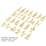 26-letter Hanging Stainless Steel Letter Necklace