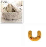 2 In 1 Dog And Cat Bed Pet Winter Bed Round Plush Warm Bed House Soft Long Plush Pets Bed