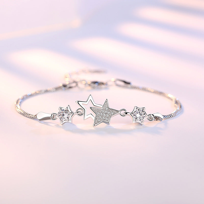 Women's Fashion Simple Crystal Zirconium Luck In Love Affairs Bracelet