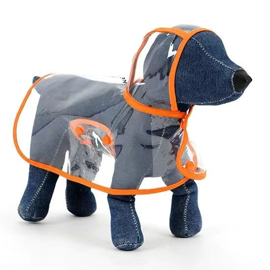 Transparent Dog Raincoat Pet Clothes Large Medium Size