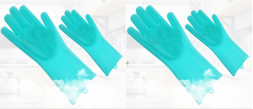 Silicone Heat-resistant Cleaning Brush Scrubbing Gloves