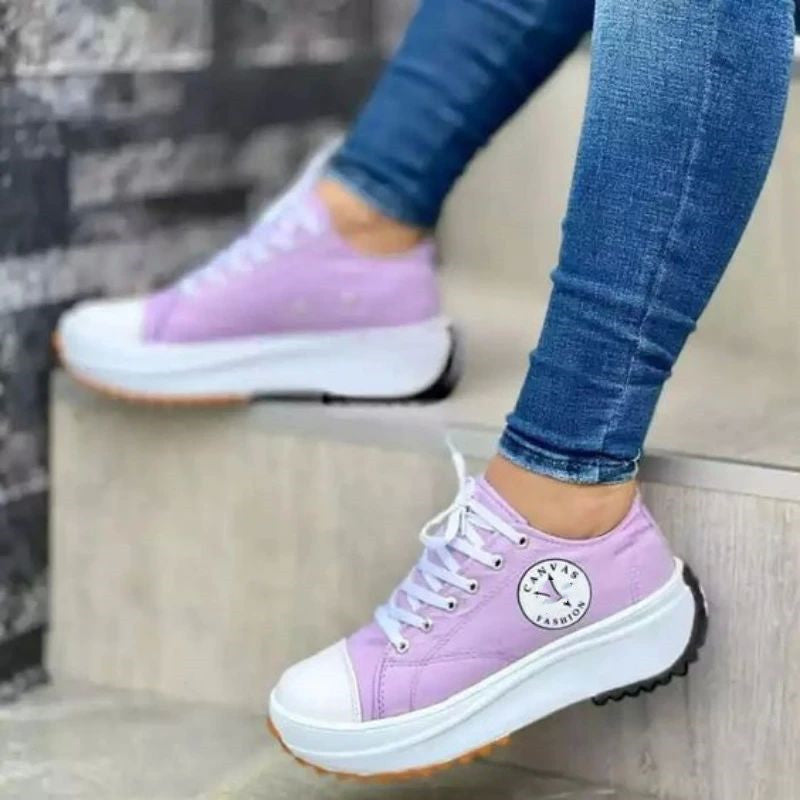 Speedy 2023classic White Canvas Shoes Women Sneakers Solid