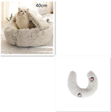 2 In 1 Dog And Cat Bed Pet Winter Bed Round Plush Warm Bed House Soft Long Plush Pets Bed