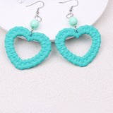 Candy-colored Earrings Hollow-out Woven Love Acrylic Earrings