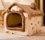 Foldable Dog House Pet Cat Bed Winter Dog Villa Sleep Kennel Removable Nest Warm Enclosed Cave Sofa Pets Supplies