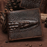 Fashion Casual Men's Wallet Retro Oil Wax Skin Crocodile Pattern