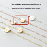 S925 Sterling Silver Round Card Engraved Necklace