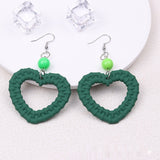 Candy-colored Earrings Hollow-out Woven Love Acrylic Earrings