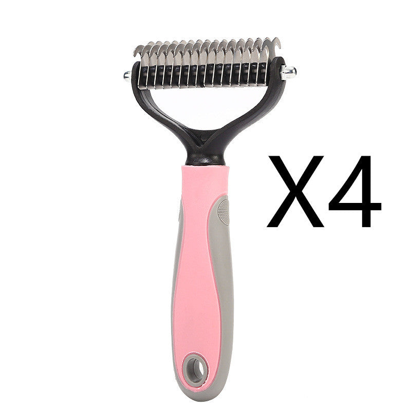 Stainless Double-sided Pet Brush Hair Removal Comb Grooming Dematting Dog Grooming Shedding Tools