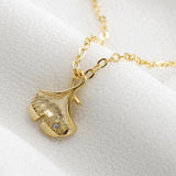 925 Sterling Silver Ginkgo Leaf Necklace