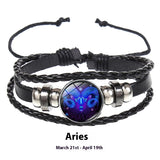 12 Constellation Multi-layer Woven Luminous Couple Bracelets