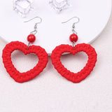 Candy-colored Earrings Hollow-out Woven Love Acrylic Earrings