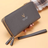 Long Women's Wallet Female Purses Tassel Coin Purse Card Holder Wallets Double Zipper Pu Leather Clutch Luxury Money Phone Bag