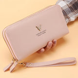 Long Women's Wallet Female Purses Tassel Coin Purse Card Holder Wallets Double Zipper Pu Leather Clutch Luxury Money Phone Bag