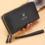 Long Women's Wallet Female Purses Tassel Coin Purse Card Holder Wallets Double Zipper Pu Leather Clutch Luxury Money Phone Bag