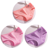 3Pcs/Set Candy Color Underwear Womens Comfortable High-quality Cotton Panties Mid-waist Breathable Underpanties Plus Size Briefs