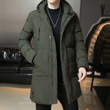 New Winter Fashion Youth Middle And Long Clothes Men'S Korean Version Popular Bread Down Cotton Thickened Warm Coat Boy