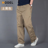 New Cargo Pants Men's Loose Straight Oversize Clothing Solid Grey Versatile Work Wear Black Joggers Cotton Casual Male Trousers