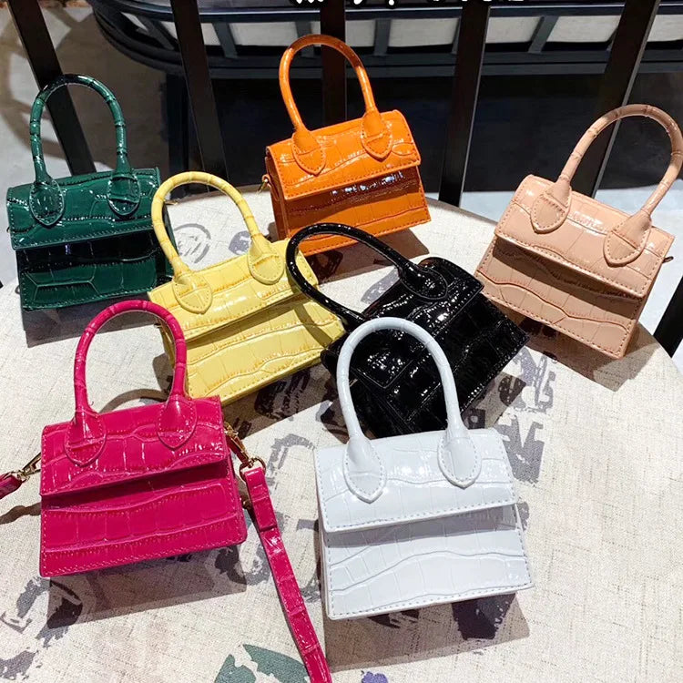 Mini Small Square bag Fashion New Quality PU Leather Women's Handbag Crocodile pattern Chain Shoulder Messenger Bags