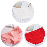 3Pcs/Set Candy Color Underwear Womens Comfortable High-quality Cotton Panties Mid-waist Breathable Underpanties Plus Size Briefs