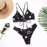 Sunflower Printed Bikini Set Sexy Swimwear Women Mujer Push Up Padded Biquini Bathers Bandage Bathing Suit Swimsuit Bikini