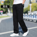 New Cargo Pants Men's Loose Straight Oversize Clothing Solid Grey Versatile Work Wear Black Joggers Cotton Casual Male Trousers