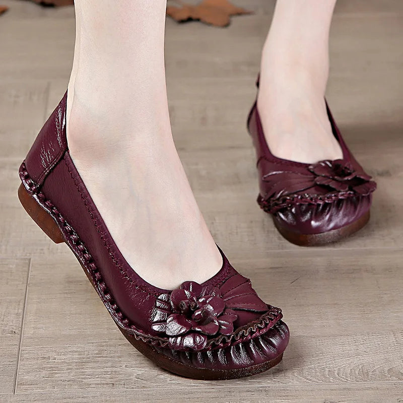 High quality handmade ladies genuine leather flats oxford shoes for women luxury brand loafers ladies moccasins