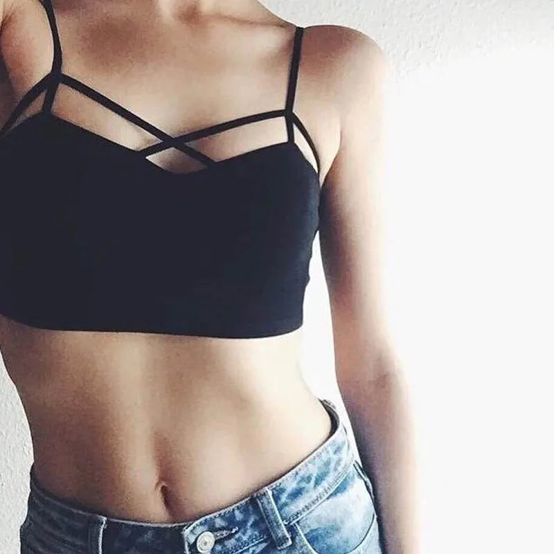 Hot Sexy Girl Cut Out Culotte Bustier Bralette Corset Tops Strappy Tank Blouses Bottoming Vest Bandage Halter Tank Tops Camisole