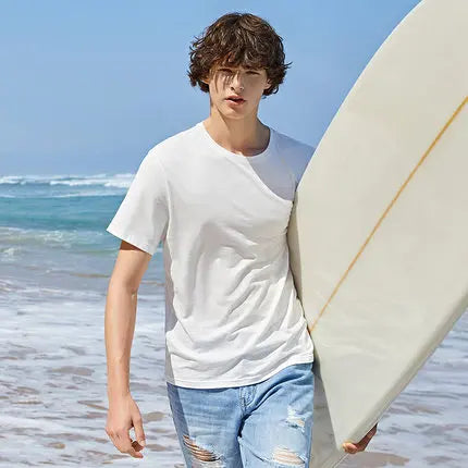 Semir Summer Cotton T-Shirts Men Simple O Neck Stretch Solid New Tops Clothing Casual Tshirt Man Streetwear Cool Tee Shirts