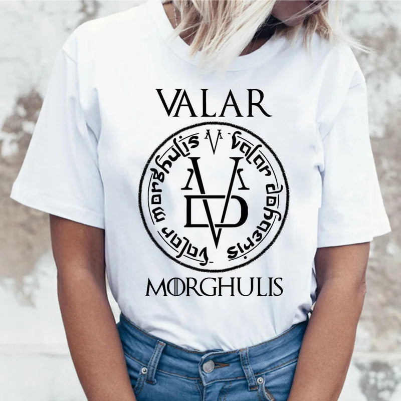 Valar Morghulis not today t shirt tshirt women female top tee t-shirt shirts femme hip hop 90s streetwear clothes summer new