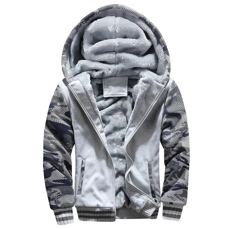 Men's Jacket Camouflage Thicken Winter Jackets for Men Fleece Long Sleeve Coat Man Casual Hoodies Streetwear Men's Coats