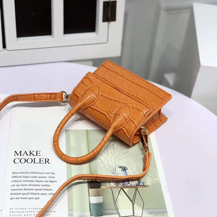 Mini Small Square bag Fashion New Quality PU Leather Women's Handbag Crocodile pattern Chain Shoulder Messenger Bags