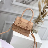 Mini Small Square bag Fashion New Quality PU Leather Women's Handbag Crocodile pattern Chain Shoulder Messenger Bags